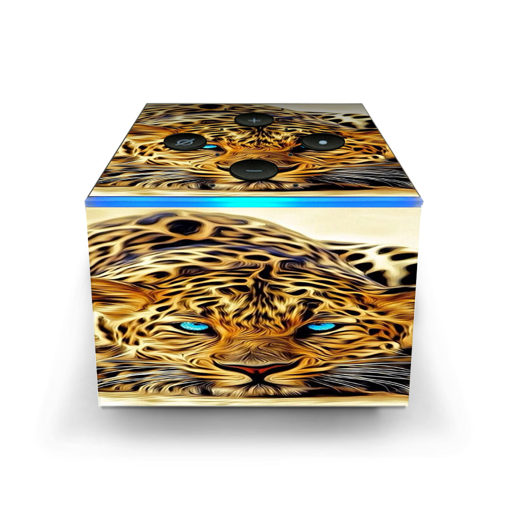  Leopard With Blue Eyes Amazon Fire TV Cube Skin