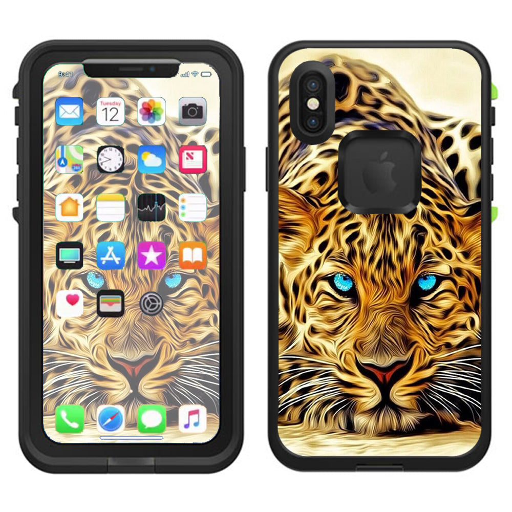 Leopard With Blue Eyes Lifeproof Fre Case iPhone X Skin
