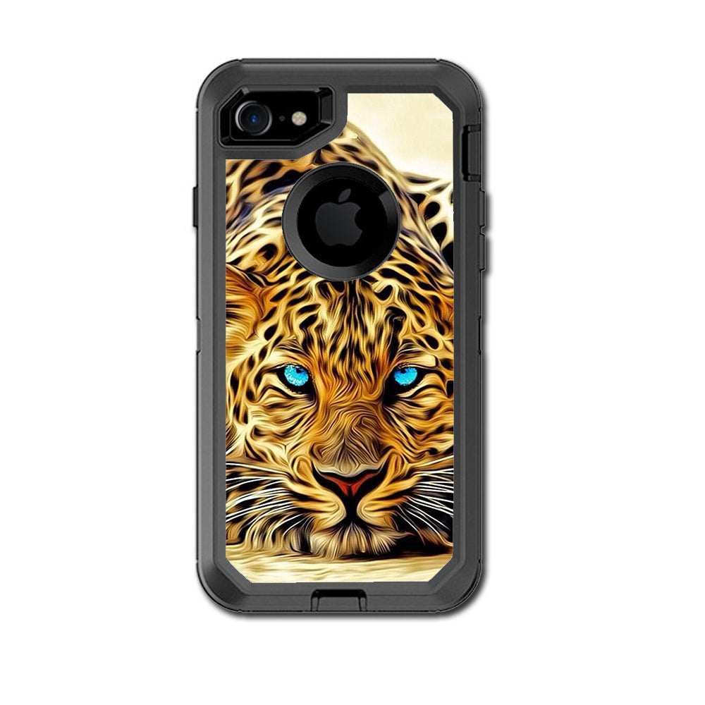  Leopard With Blue Eyes Otterbox Defender iPhone 7 or iPhone 8 Skin