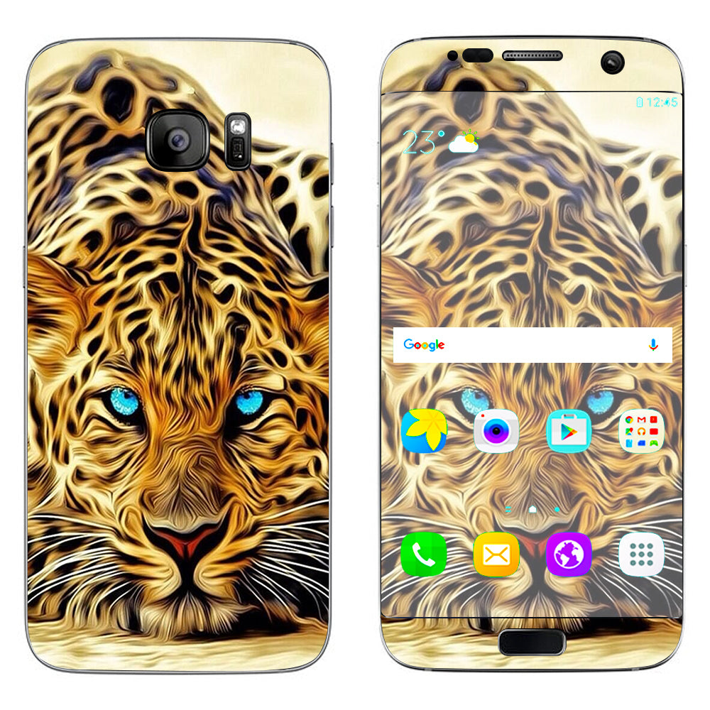  Leopard With Blue Eyes Samsung Galaxy S7 Edge Skin