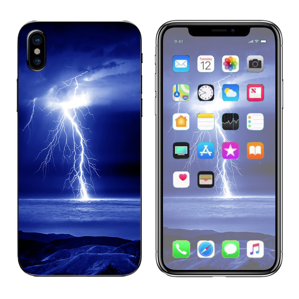  Lightning On The Ocean Apple iPhone X Skin