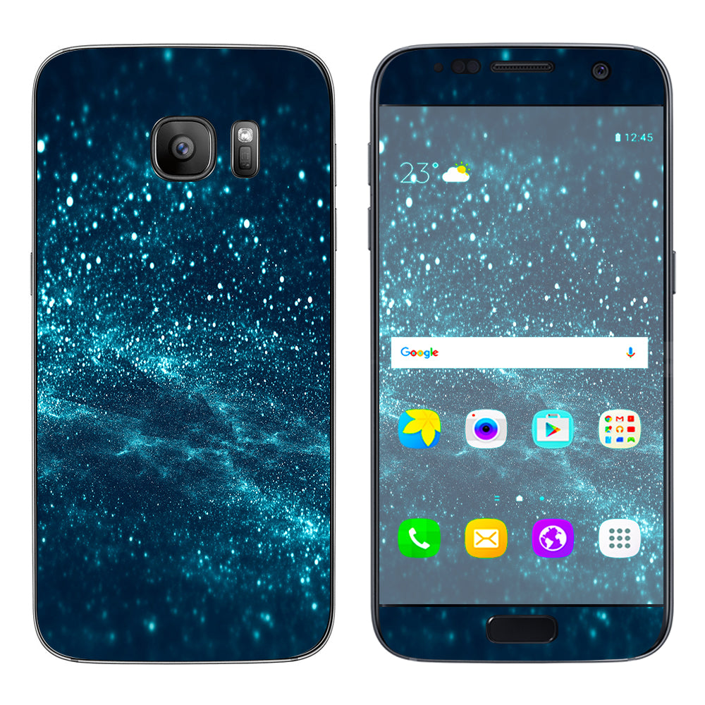  Blue Nebula Meteor Shower Samsung Galaxy S7 Skin