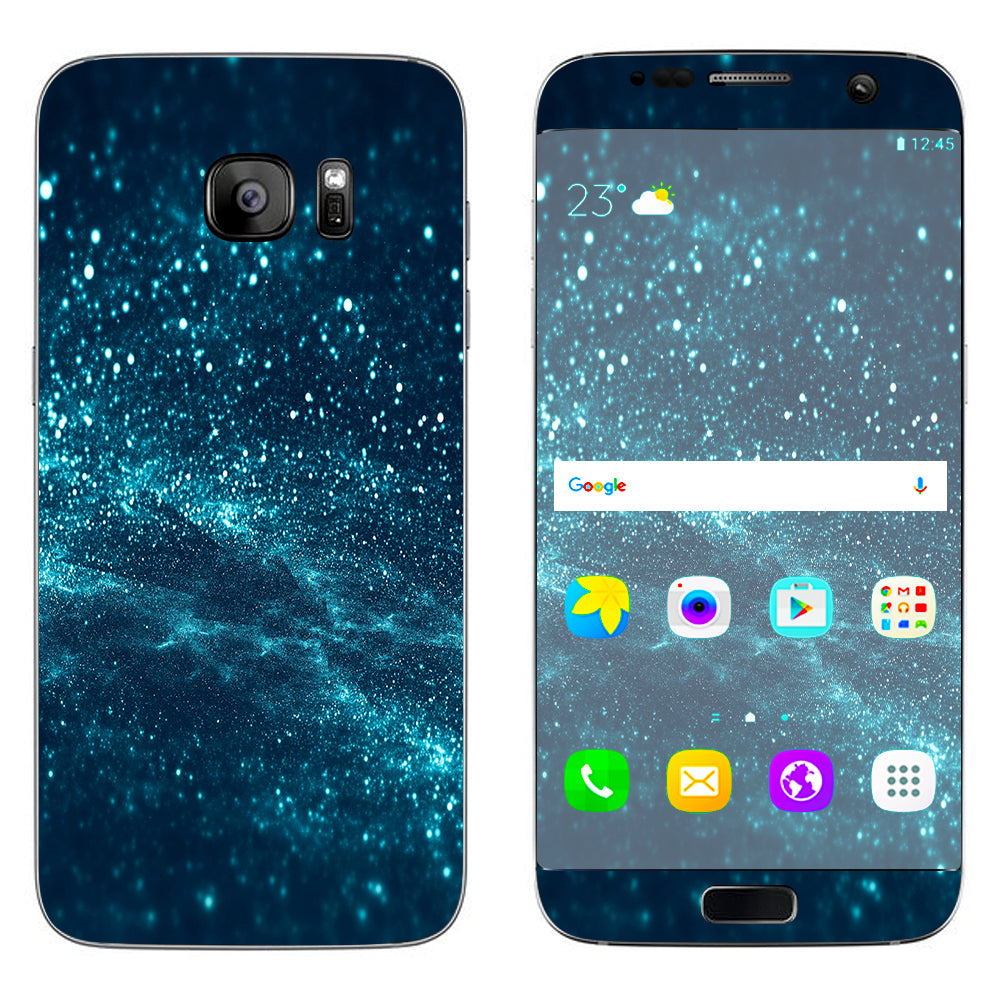  Blue Nebula Meteor Shower Samsung Galaxy S7 Edge Skin