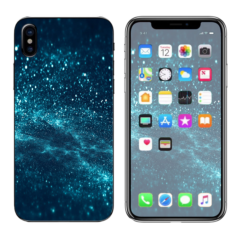  Blue Nebula Meteor Shower Apple iPhone X Skin