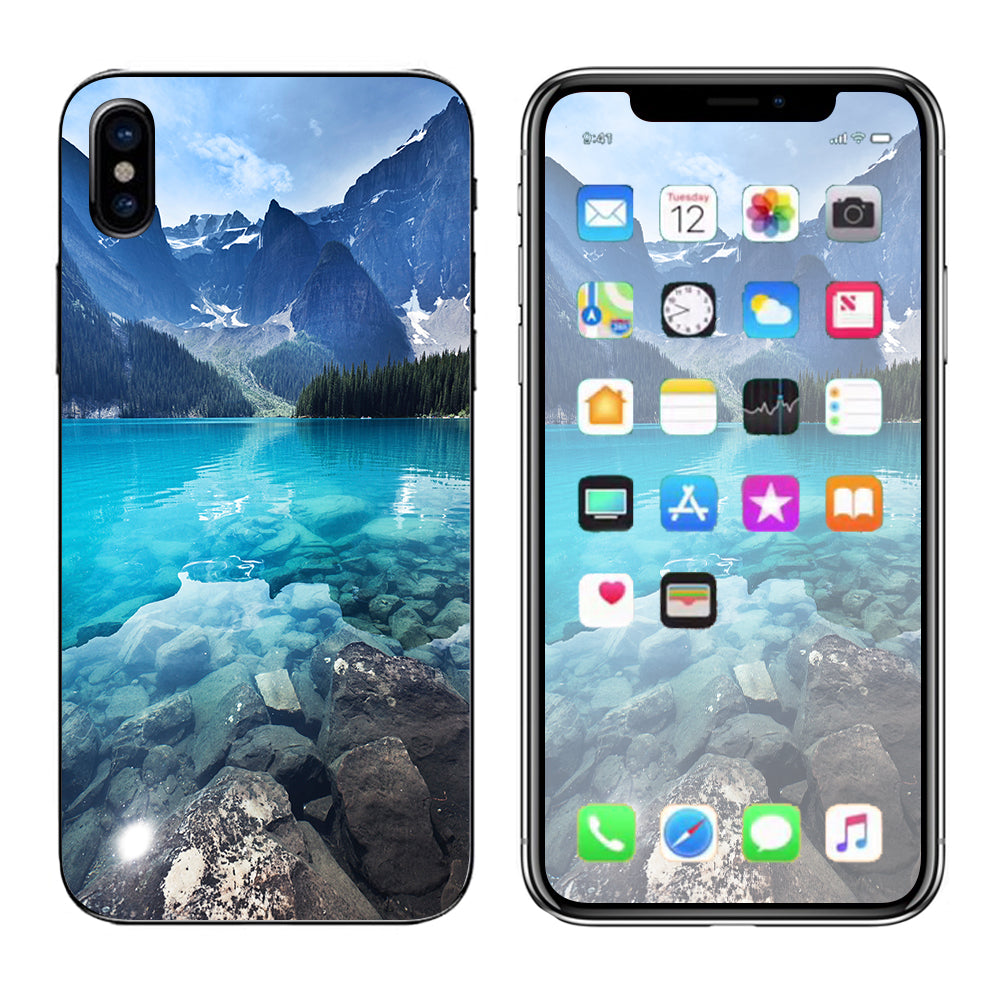  Mountain Lake, Clear Water Apple iPhone X Skin