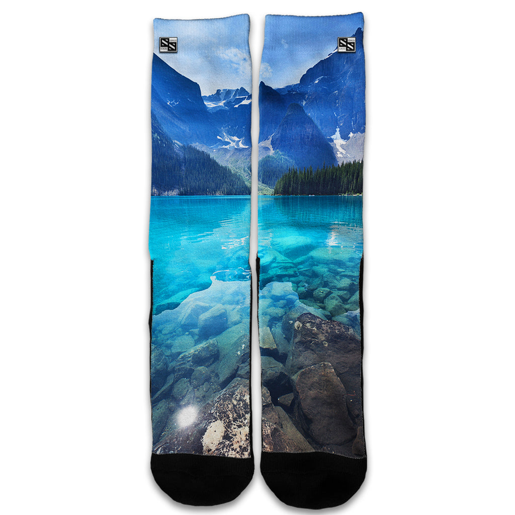  Mountain Lake, Clear Water Universal Socks
