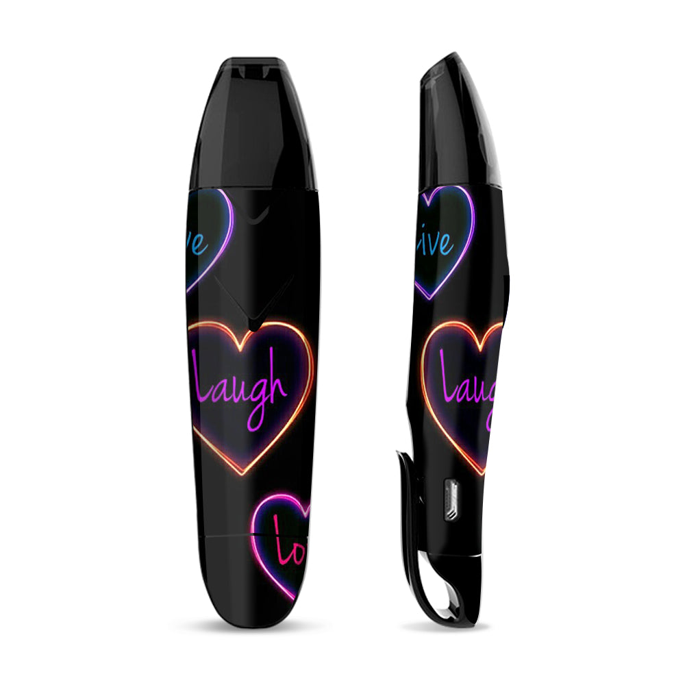 Skin Decal Vinyl Wrap for Suorin Vagon  Vape / Neon Hearts, Live,Love,Life