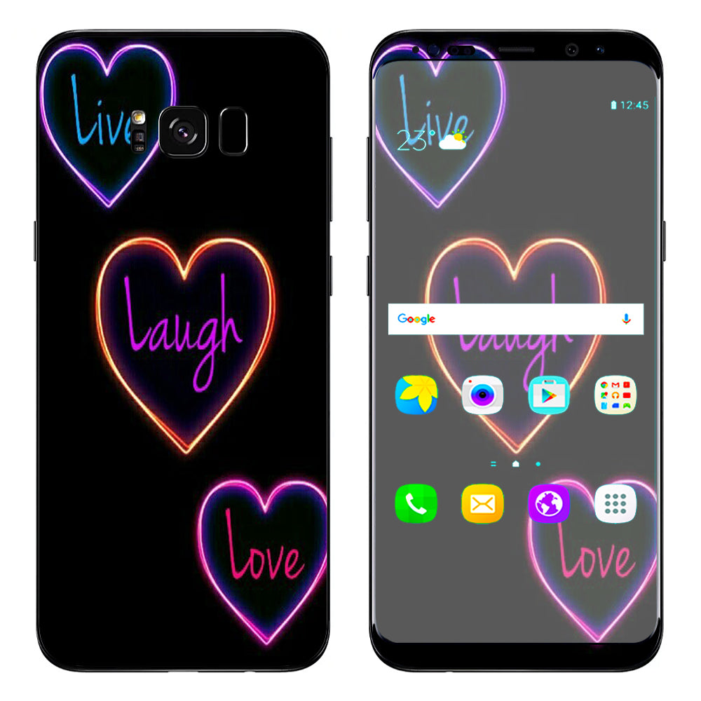  Neon Hearts, Live,Love,Life Samsung Galaxy S8 Plus Skin