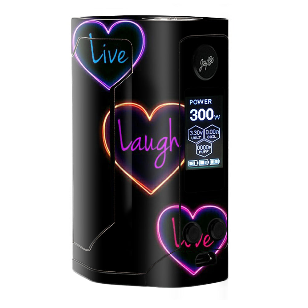  Neon Hearts, Live,Love,Life Wismec RX Gen 3 Skin