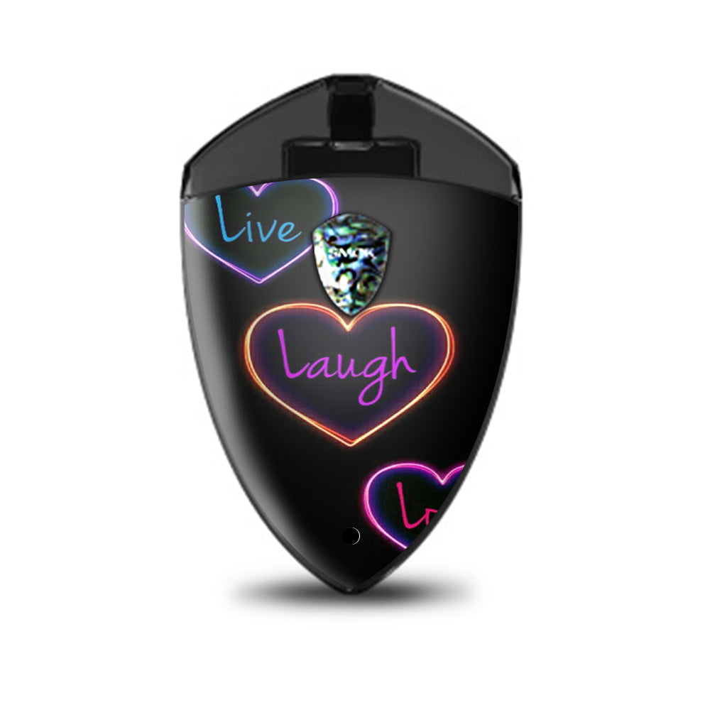  Neon Hearts, Live,Love,Life Smok Rolo Badge Skin