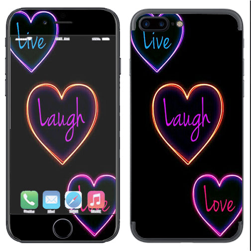  Neon Hearts, Live,Love,Life Apple  iPhone 7+ Plus / iPhone 8+ Plus Skin