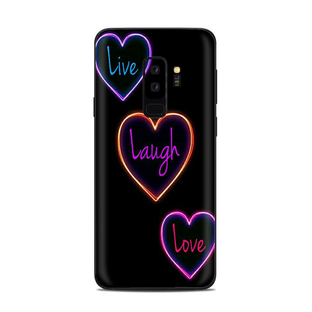  Neon Hearts, Live,Love,Life Samsung Galaxy S9 Plus Skin