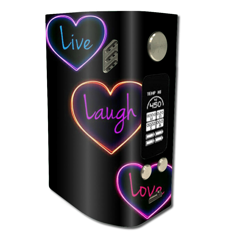  Neon Hearts, Live,Love,Life Wismec Reuleaux RX300 Skin