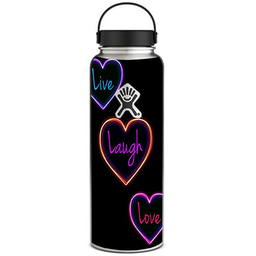  Neon Hearts, Live,Love,Life Hydroflask 40oz Wide Mouth Skin
