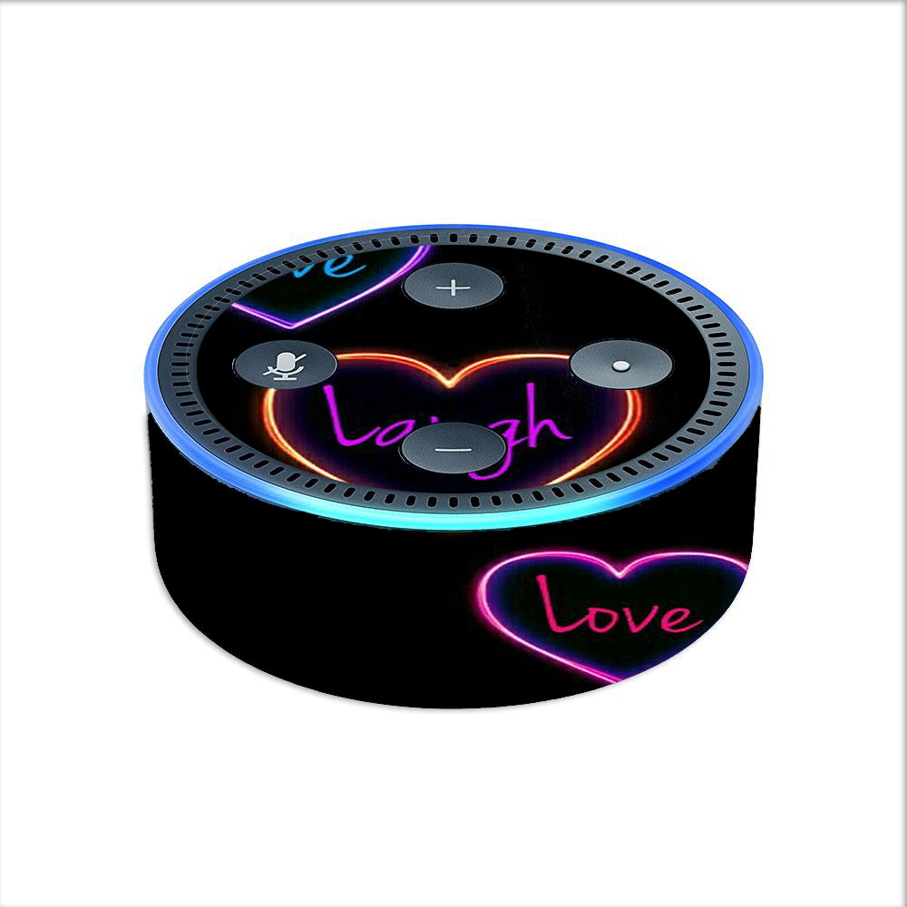  Neon Hearts, Live,Love,Life Amazon Echo Dot 2nd Gen Skin