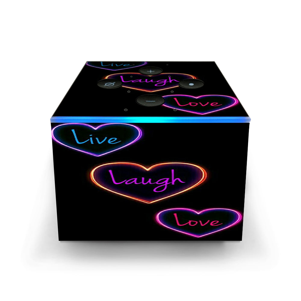  Neon Hearts, Live,Love,Life Amazon Fire TV Cube Skin