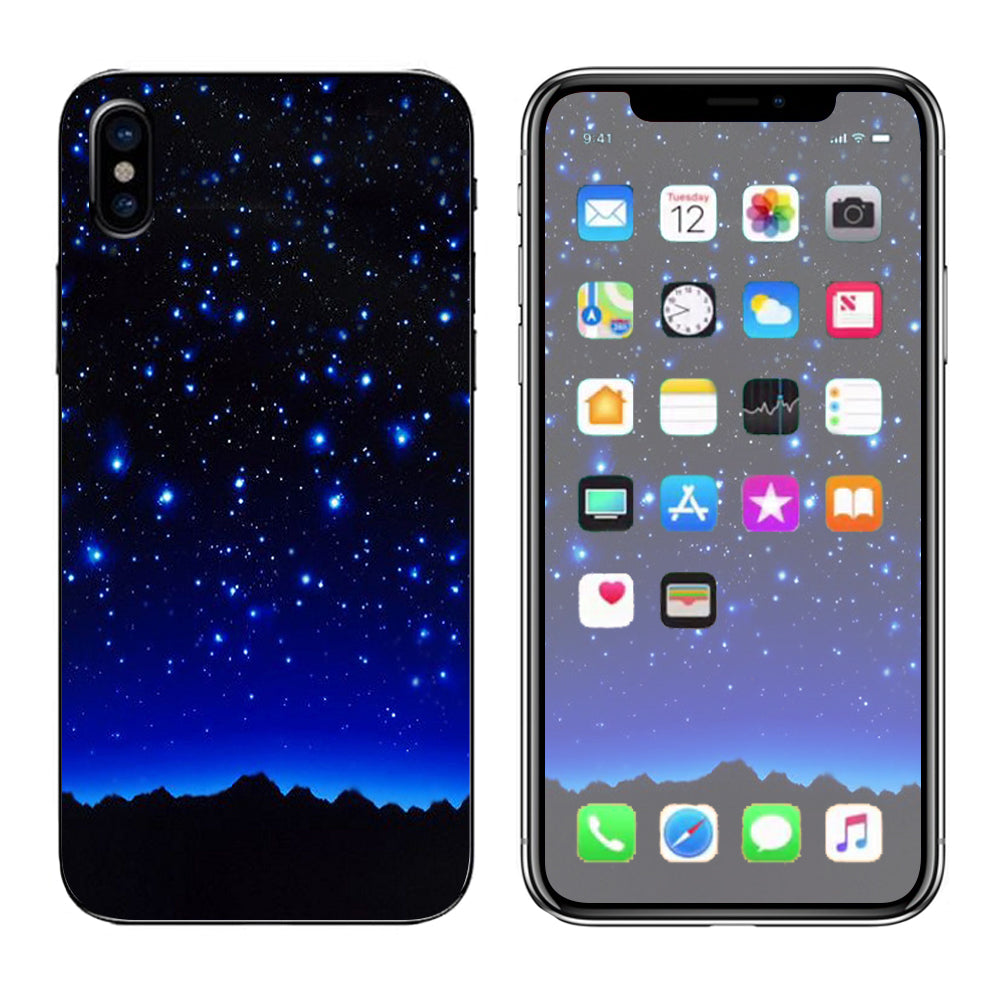  Stars Over Glowing Sky Apple iPhone X Skin