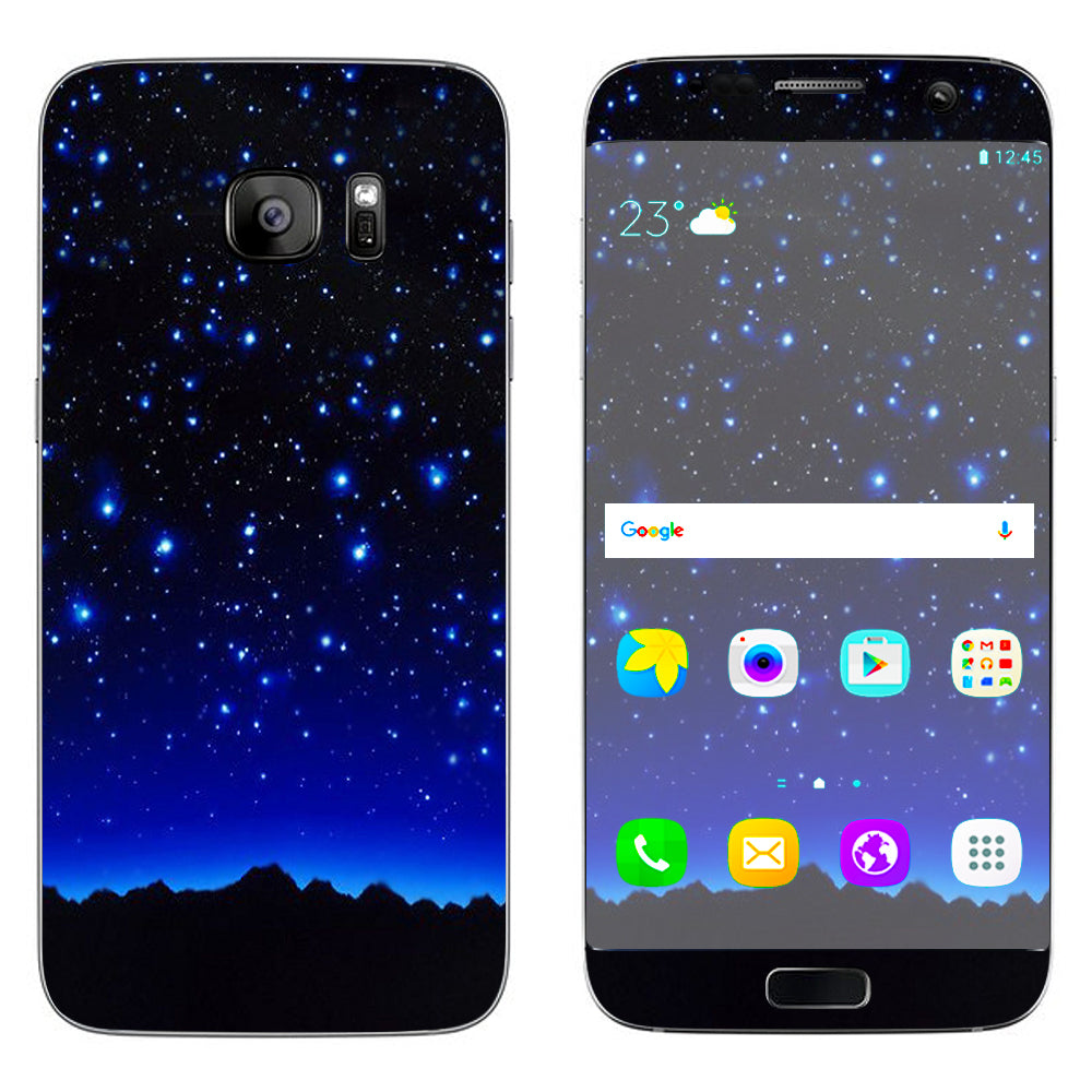  Stars Over Glowing Sky Samsung Galaxy S7 Edge Skin