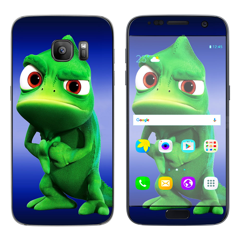  Green Dino, Dinosaur, Gecko,Lizard Samsung Galaxy S7 Skin