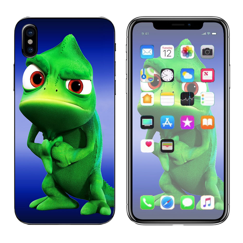 Green Dino, Dinosaur, Gecko,Lizard Apple iPhone X Skin
