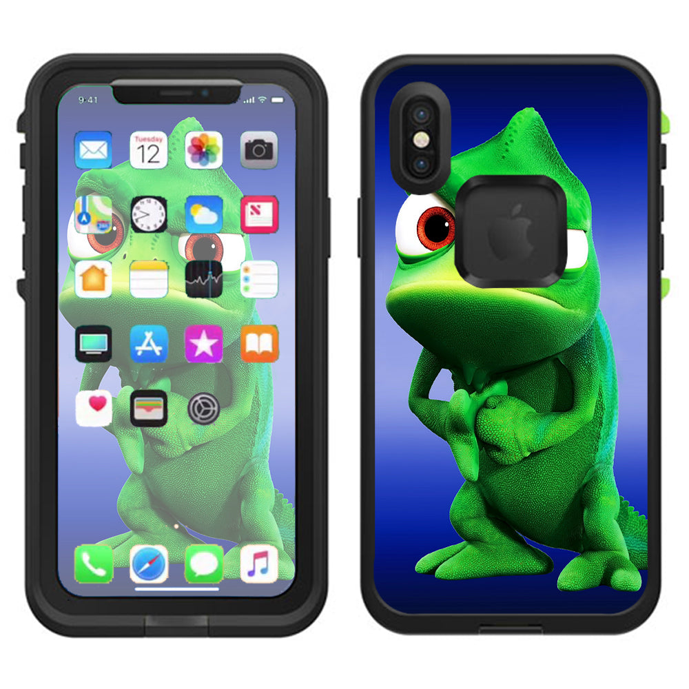  Green Dino, Dinosaur, Gecko,Lizard Lifeproof Fre Case iPhone X Skin