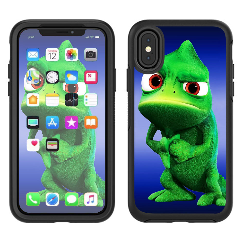  Green Dino, Dinosaur, Gecko,Lizard Otterbox Defender Apple iPhone X Skin