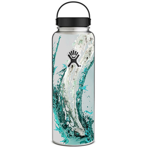 Skin Decal for Hydro Flask 40 oz Wide Mouth / Baby Blue Grey Glass