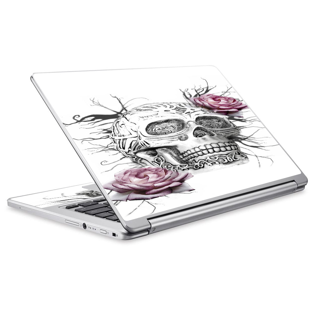  Roses In Skull Acer Chromebook R13 Skin