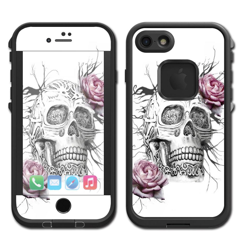  Roses In Skull Lifeproof Fre iPhone 7 or iPhone 8 Skin