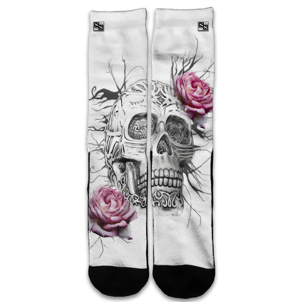 Roses In Skull Universal Socks
