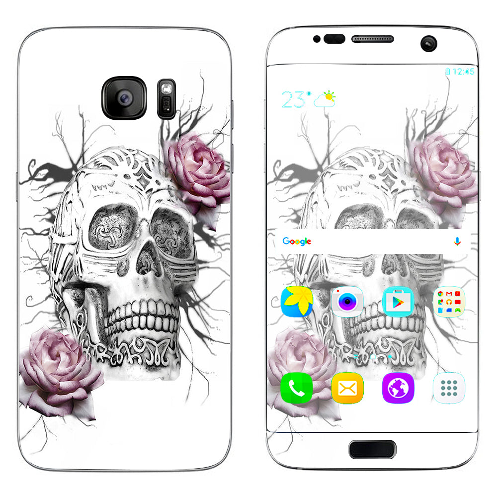  Roses In Skull Samsung Galaxy S7 Edge Skin