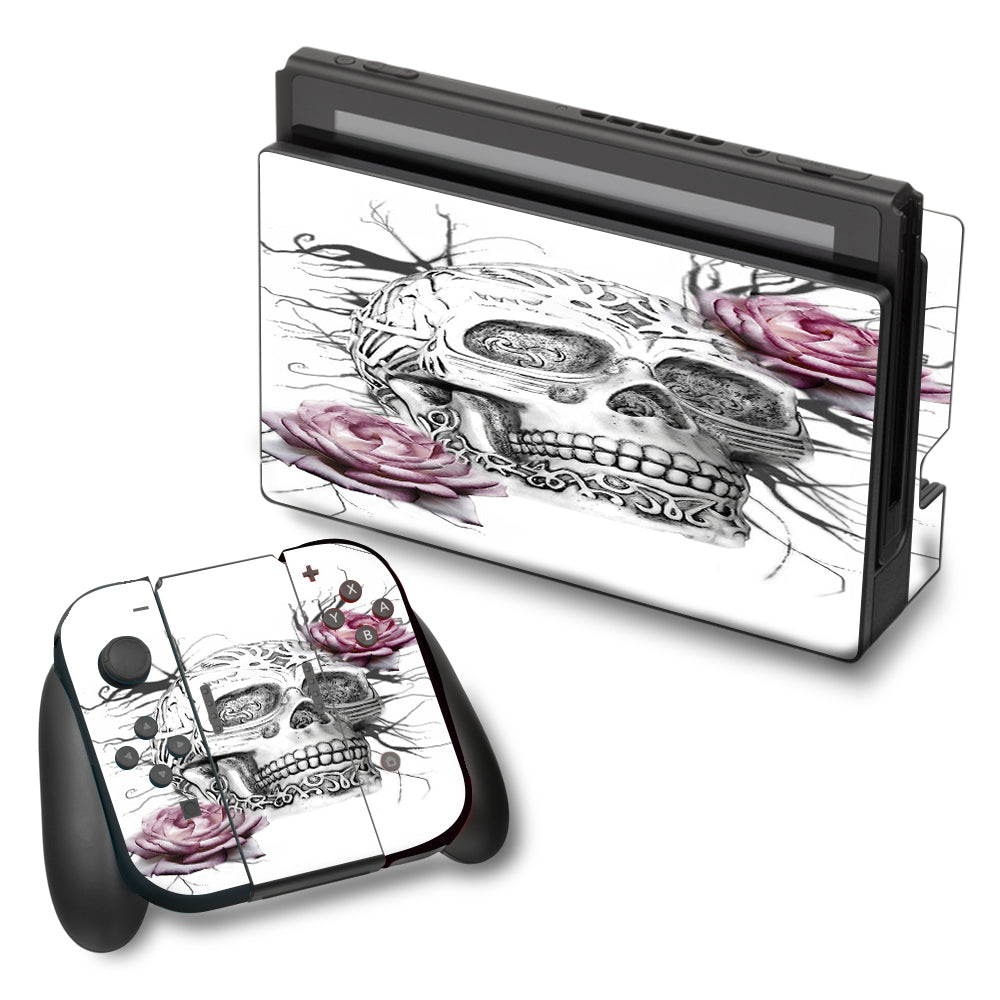  Roses In Skull Nintendo Switch Skin