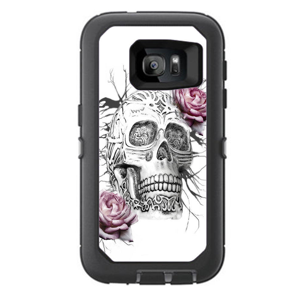  Roses In Skull Otterbox Defender Samsung Galaxy S7 Skin