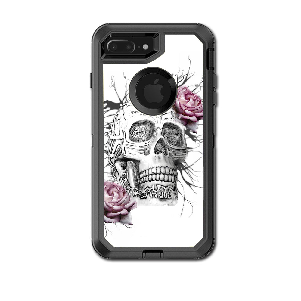  Roses In Skull Otterbox Defender iPhone 7+ Plus or iPhone 8+ Plus Skin