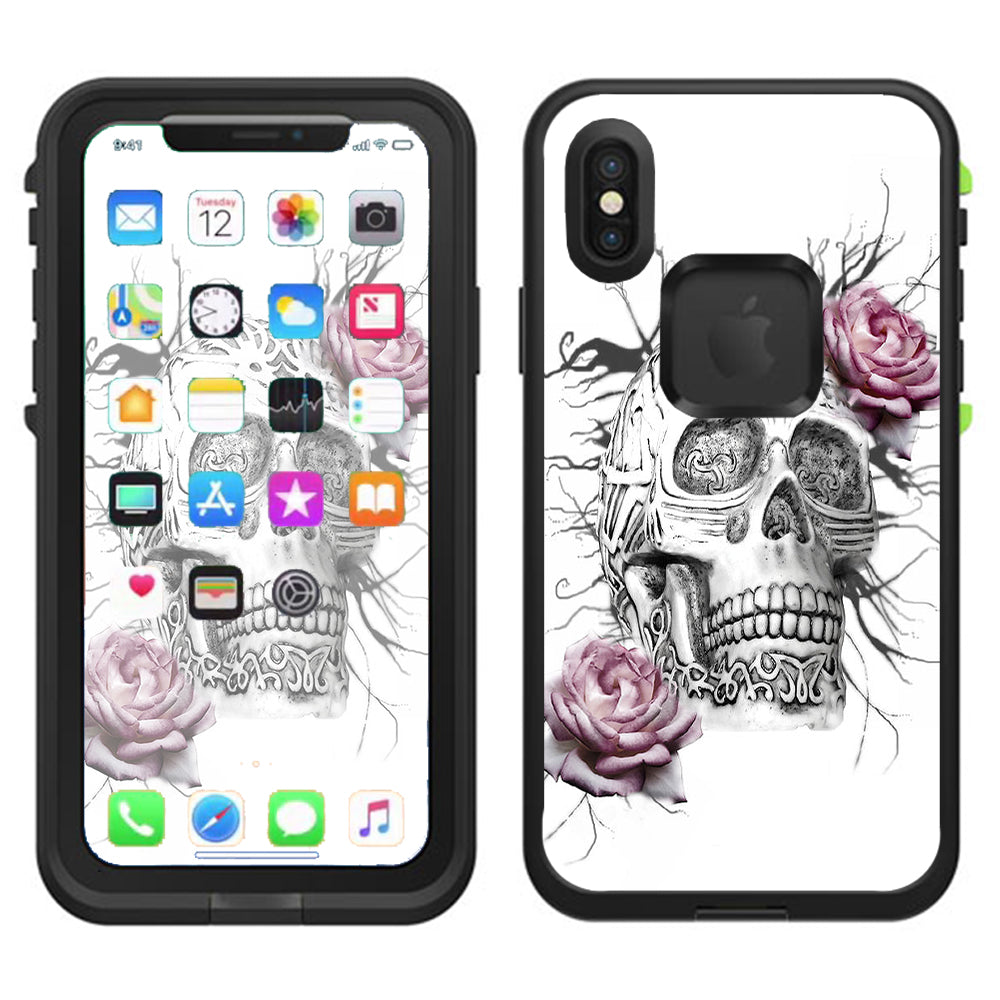  Roses In Skull Lifeproof Fre Case iPhone X Skin