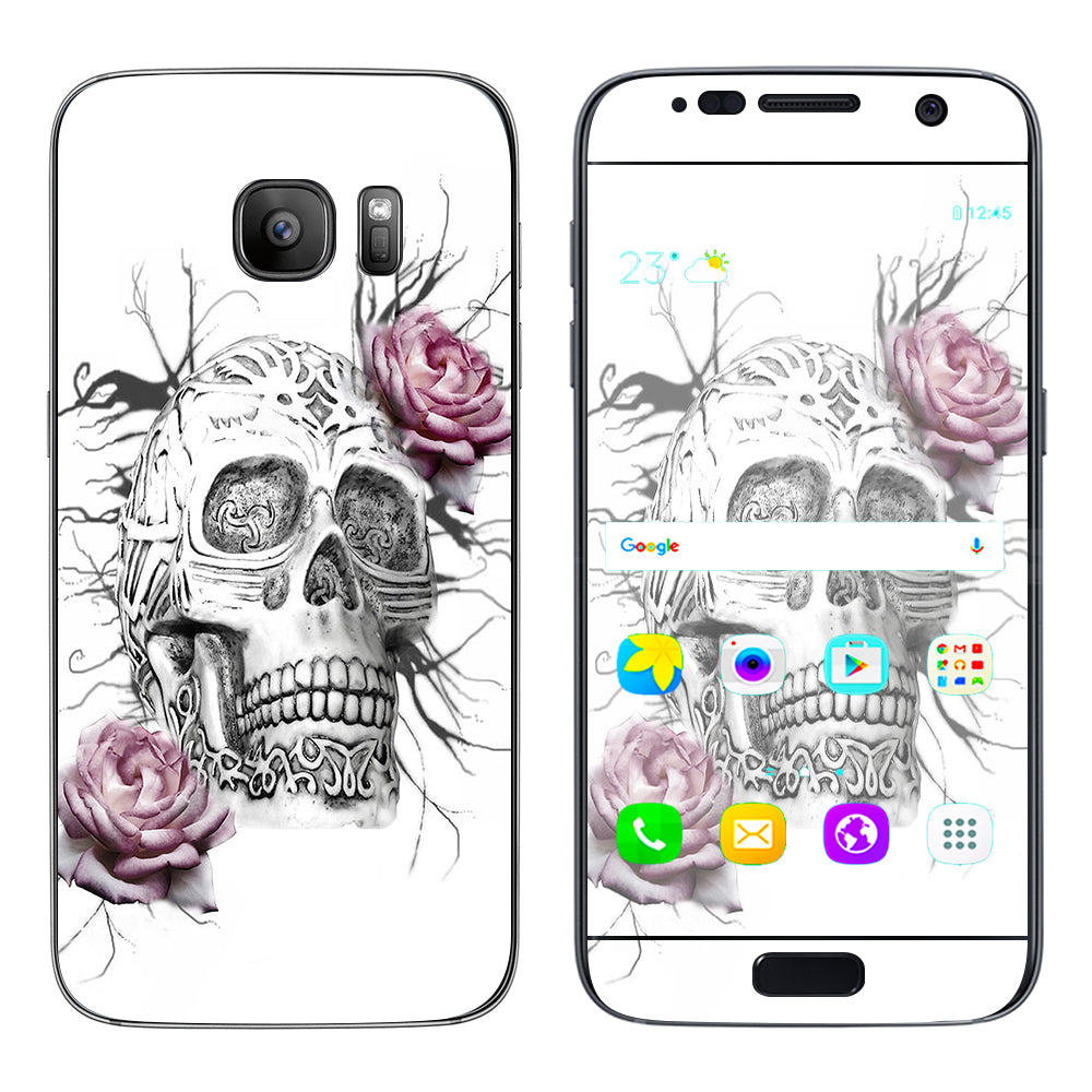  Roses In Skull Samsung Galaxy S7 Skin