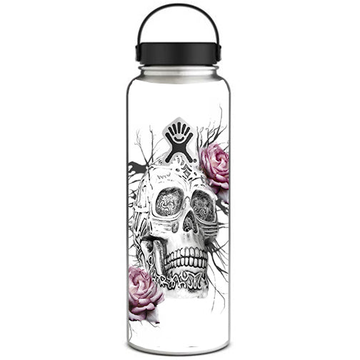  Roses In Skull Hydroflask 40oz Wide Mouth Skin