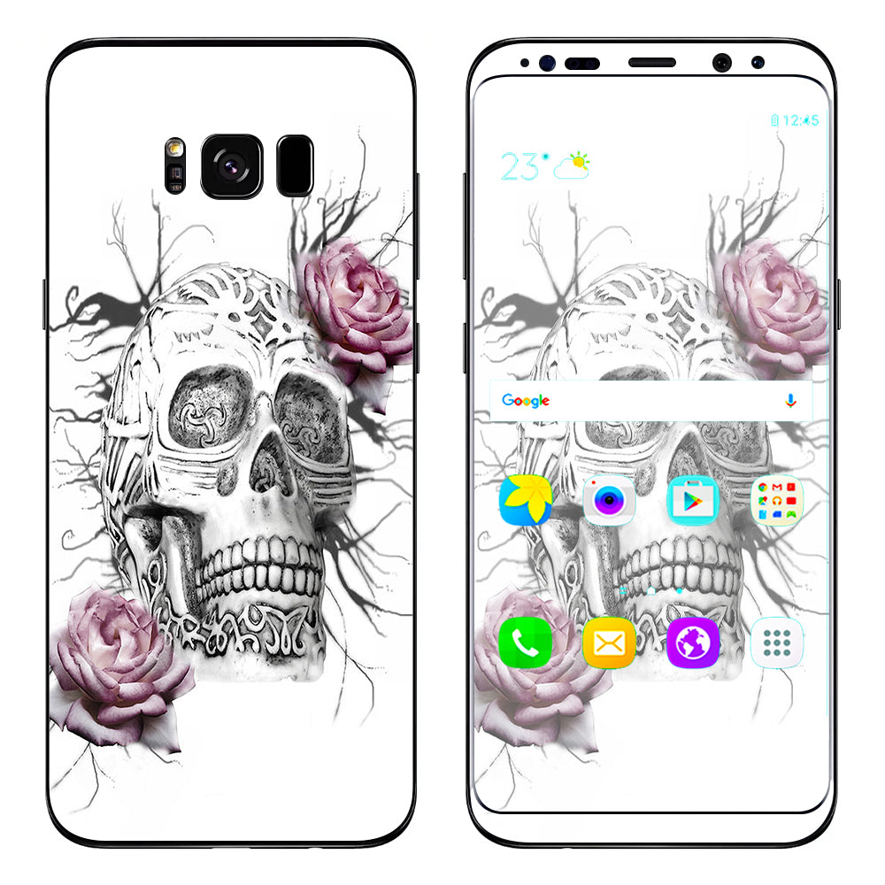  Roses In Skull Samsung Galaxy S8 Skin