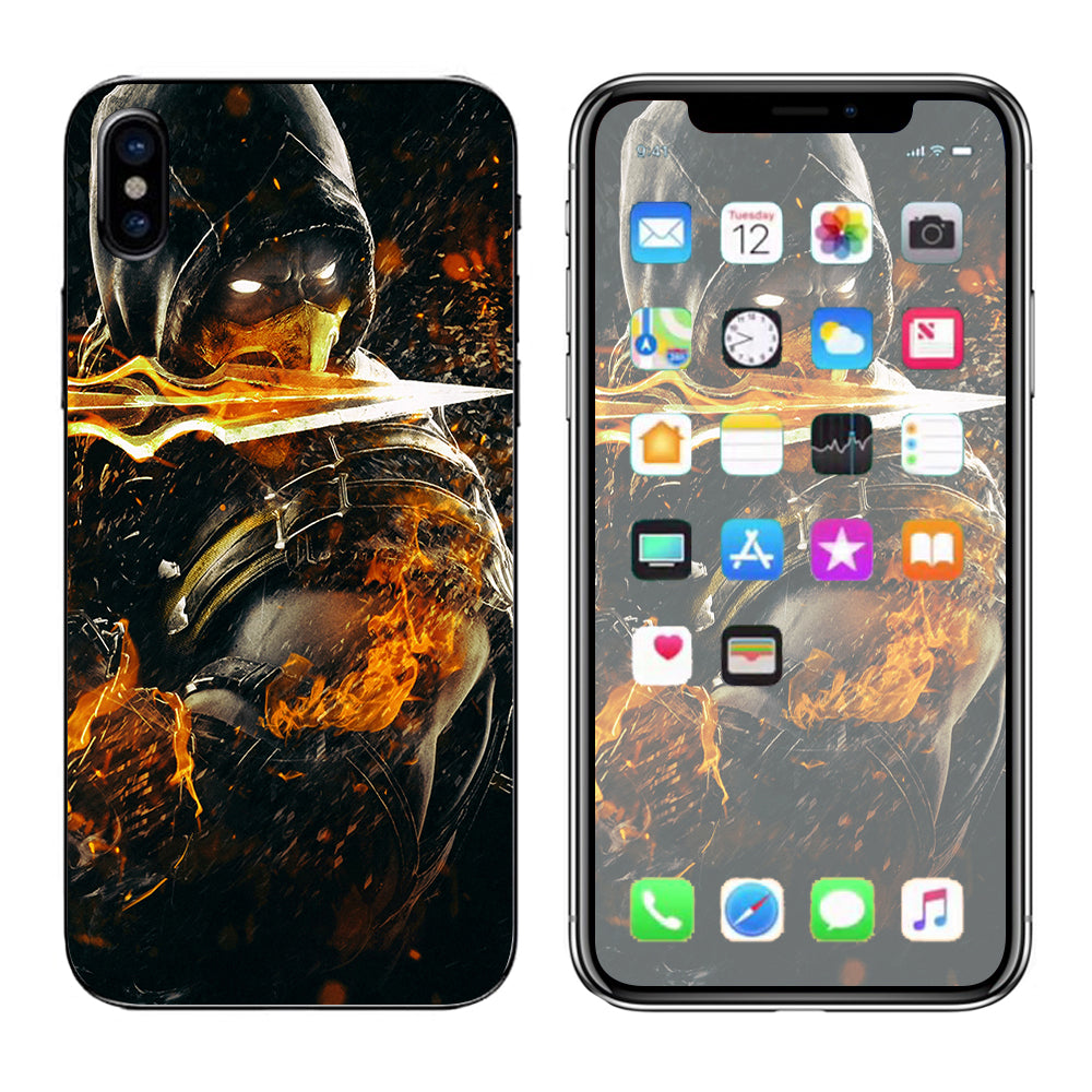  Scorpion With Flaming Sword Apple iPhone X Skin