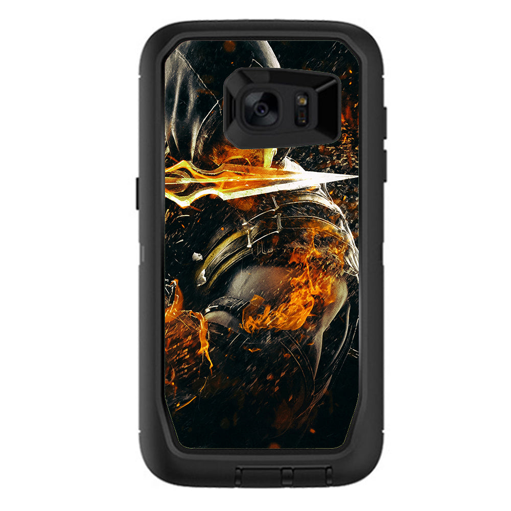  Scorpion With Flaming Sword Otterbox Defender Samsung Galaxy S7 Edge Skin