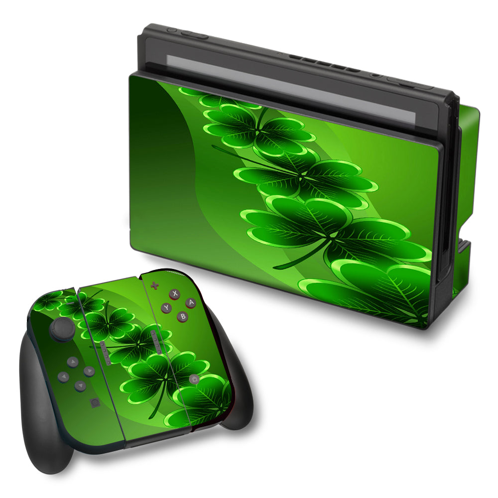  Shamrocks, Glowing Green Nintendo Switch Skin