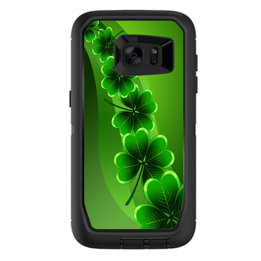 Shamrocks, Glowing Green Otterbox Defender Samsung Galaxy S7 Edge Skin