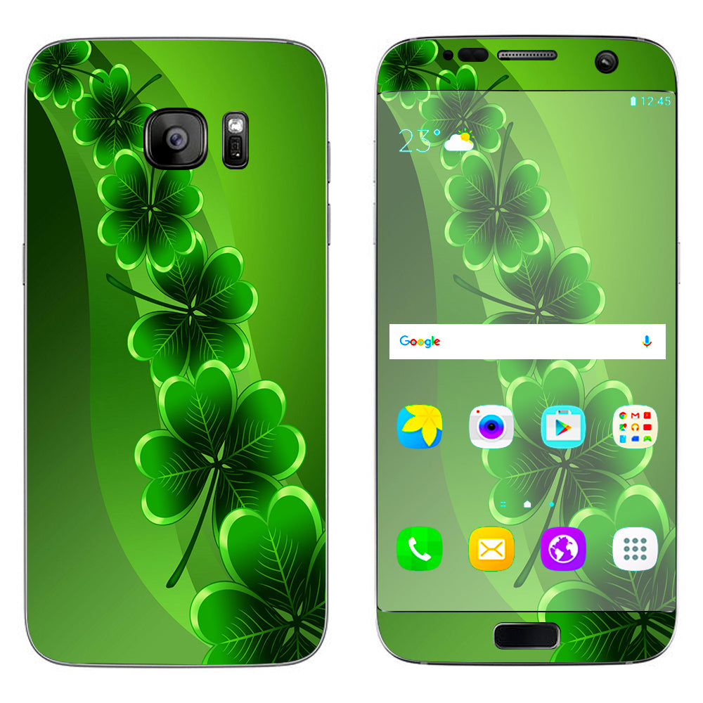  Shamrocks, Glowing Green Samsung Galaxy S7 Edge Skin