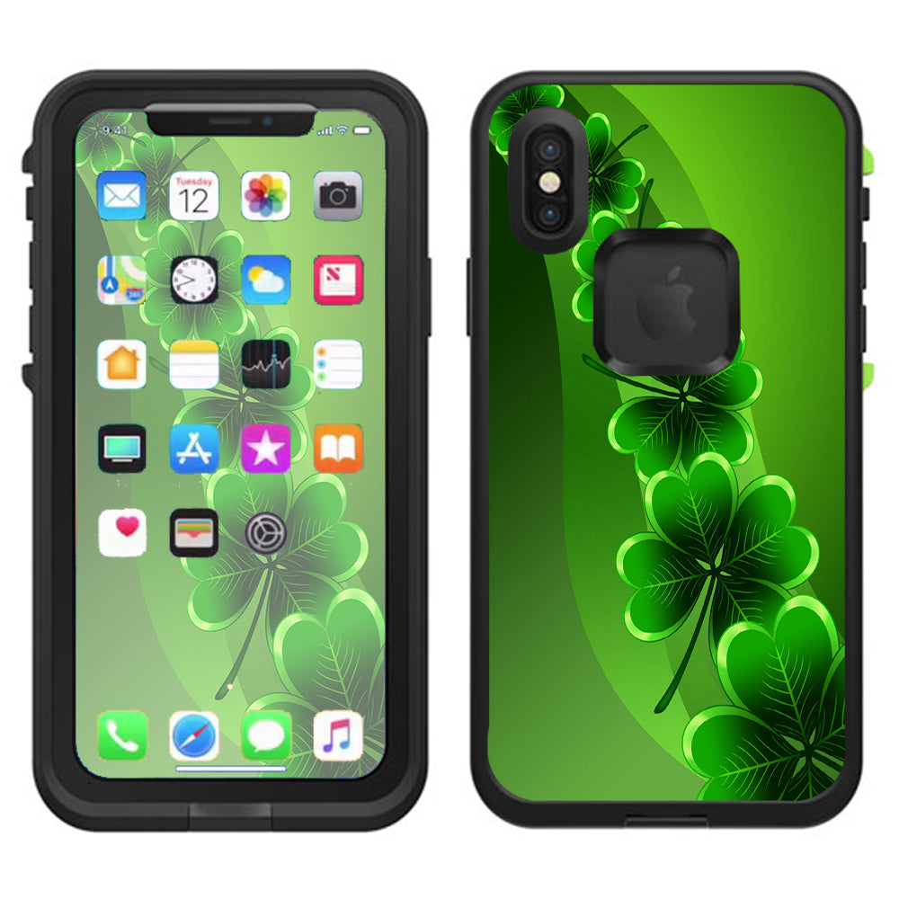  Shamrocks, Glowing Green Lifeproof Fre Case iPhone X Skin