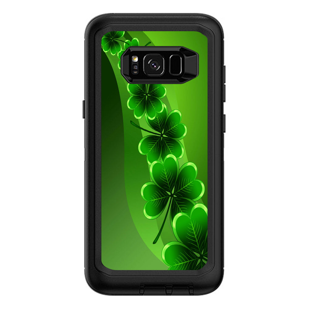  Shamrocks, Glowing Green Otterbox Defender Samsung Galaxy S8 Plus Skin