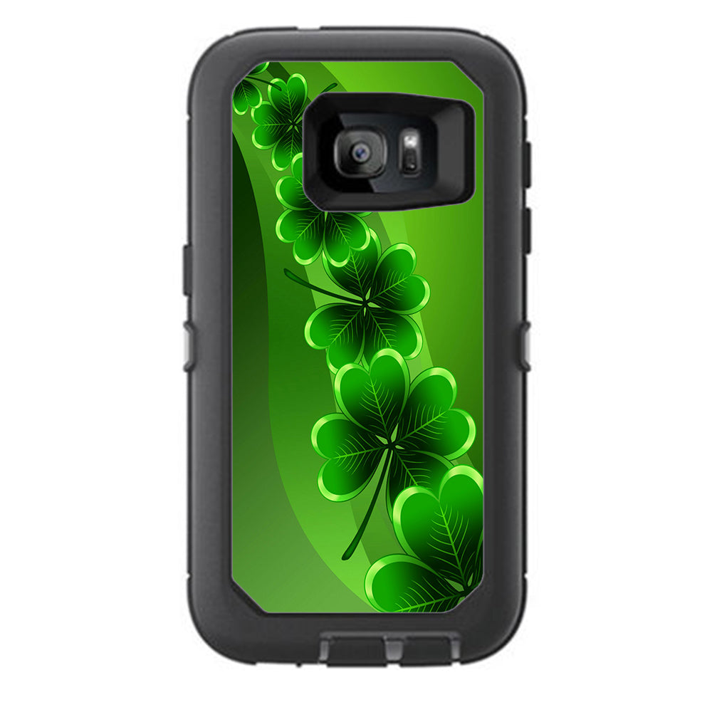  Shamrocks, Glowing Green Otterbox Defender Samsung Galaxy S7 Skin