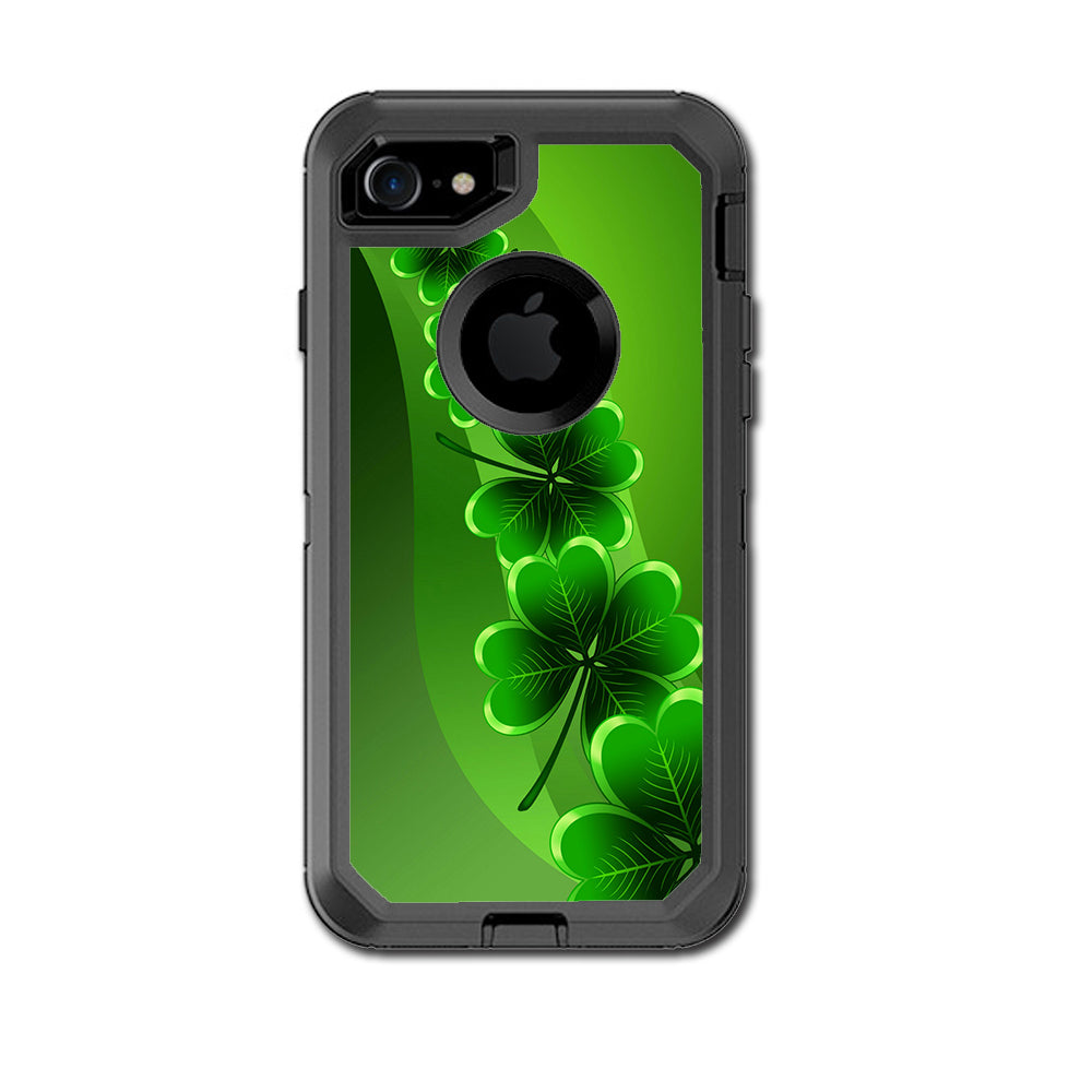  Shamrocks, Glowing Green Otterbox Defender iPhone 7 or iPhone 8 Skin