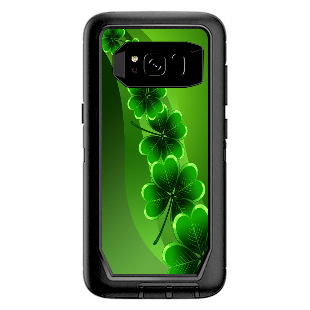  Shamrocks, Glowing Green Otterbox Defender Samsung Galaxy S8 Skin