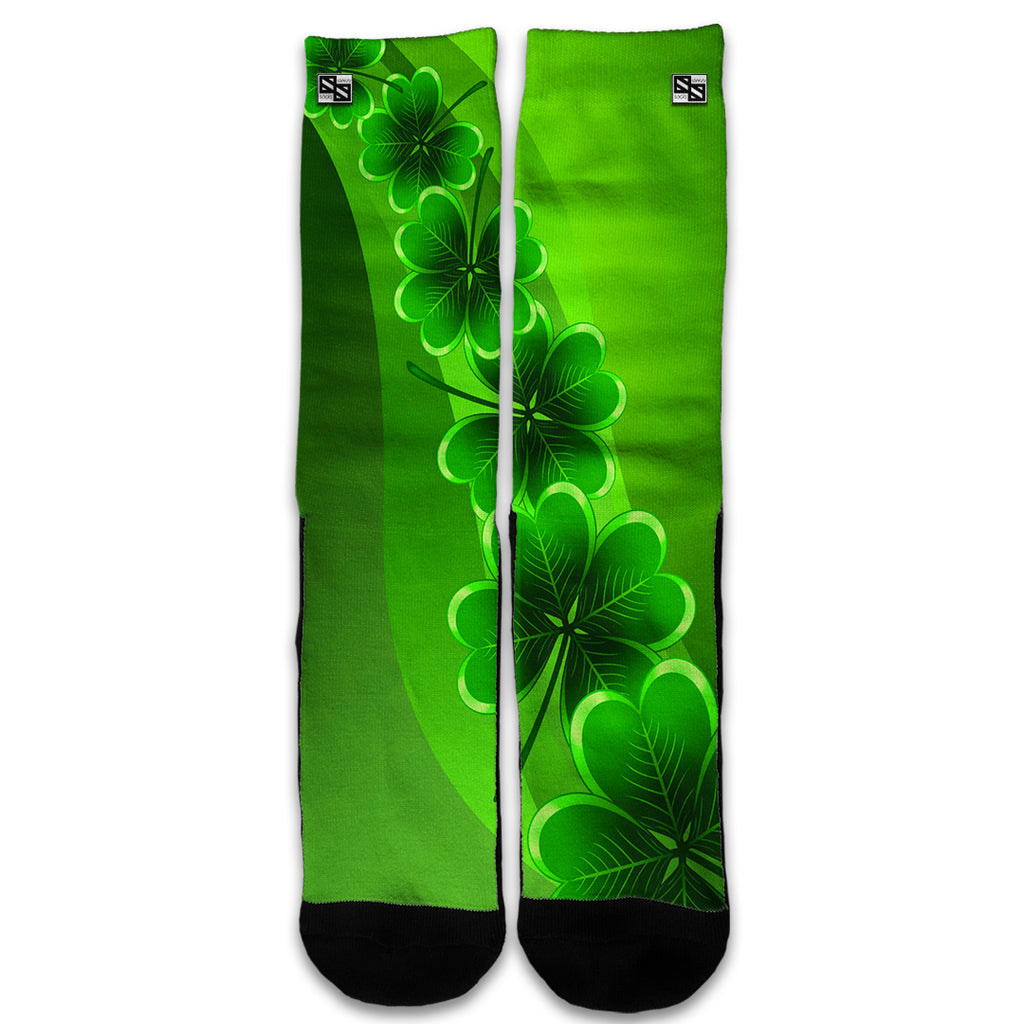  Shamrocks, Glowing Green Universal Socks