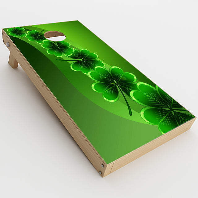  Shamrocks, Glowing Green Cornhole Game Boards  Skin